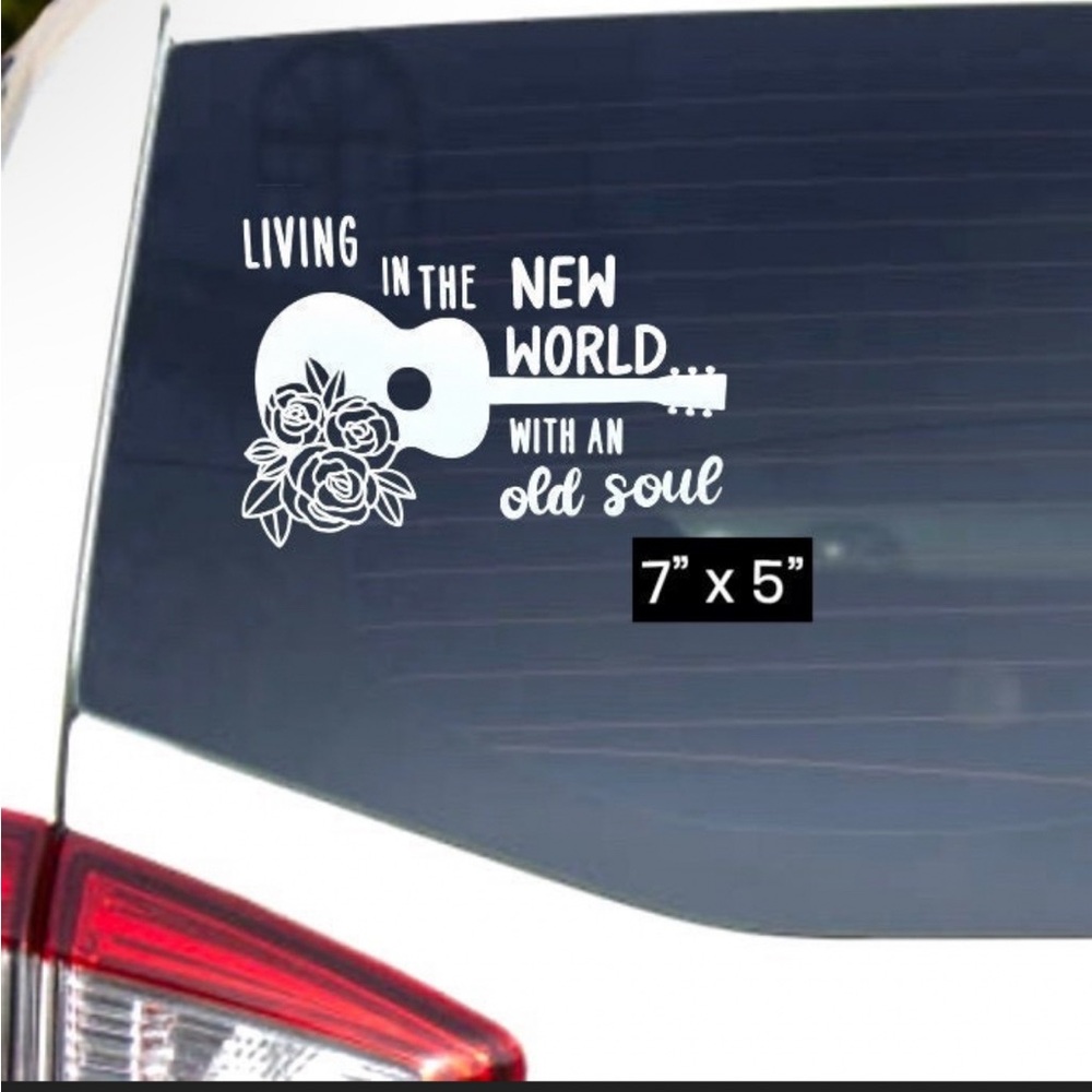 Old soul living in a new world vinyl decal. Auto decal- Oliver Anthony